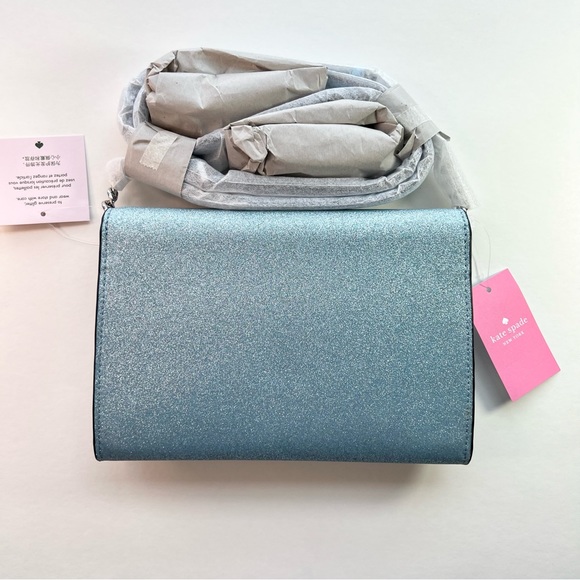 👜NWT Kate Spade Tinsel Flap Crossbody, retail $279, blue sparkle💙 - Picture 2 of 6